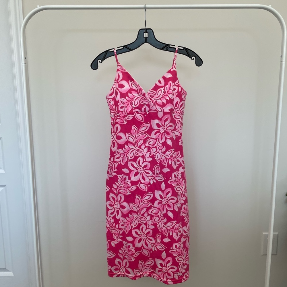Y2K Hibiscus Hawaiian Print Dress